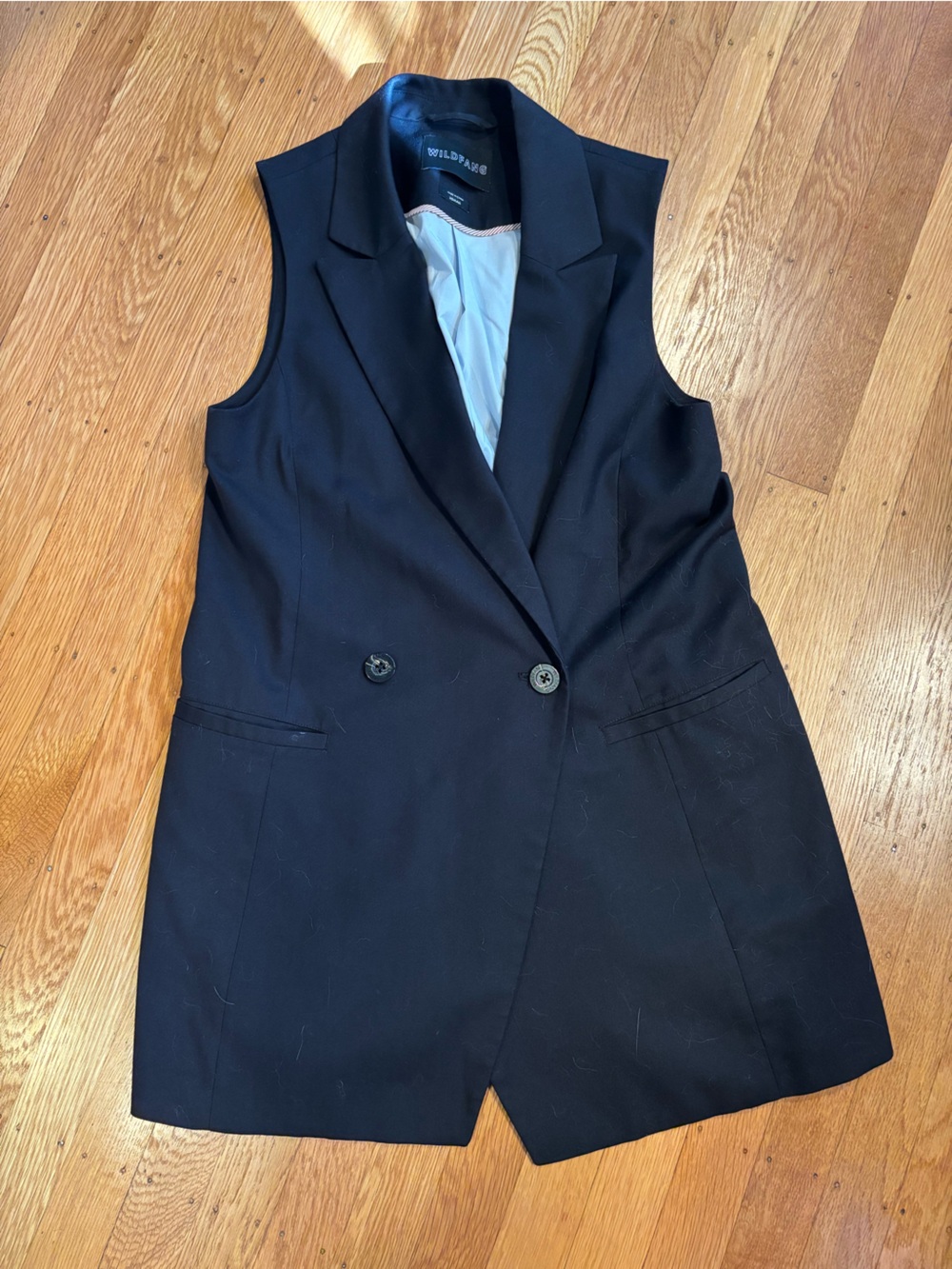 Wildfang Black Sleeveless Blazer Vest